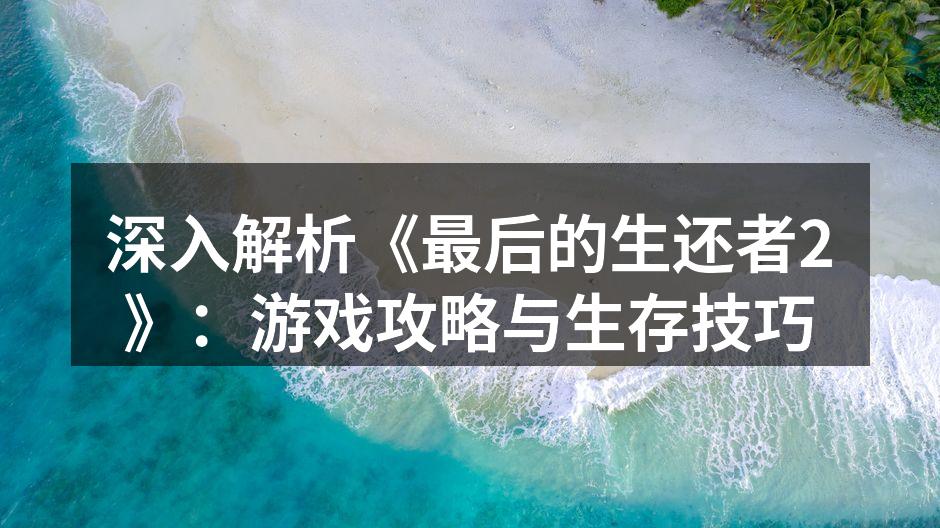 深入解析《最后的生还者2》：游戏攻略与生